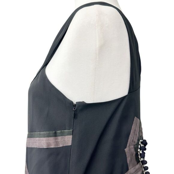 Chloe Vintage Silk Beaded Mini Dress Black Navy Size 4, EU 36 - Picture 9 of 16